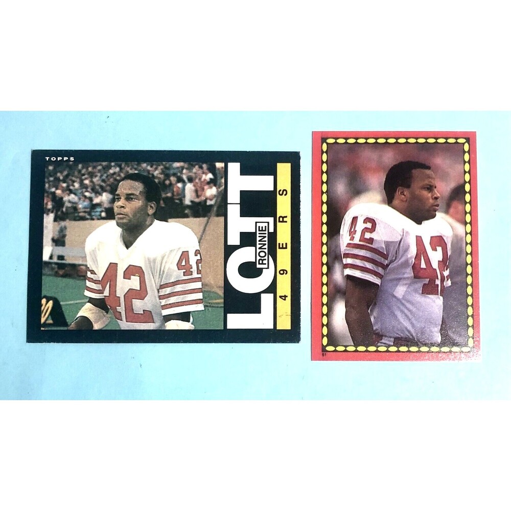 Ronnie Lott, San Francisco 49ers, ‘85 Topps  #156 & ‘88 Topps Sticker #2